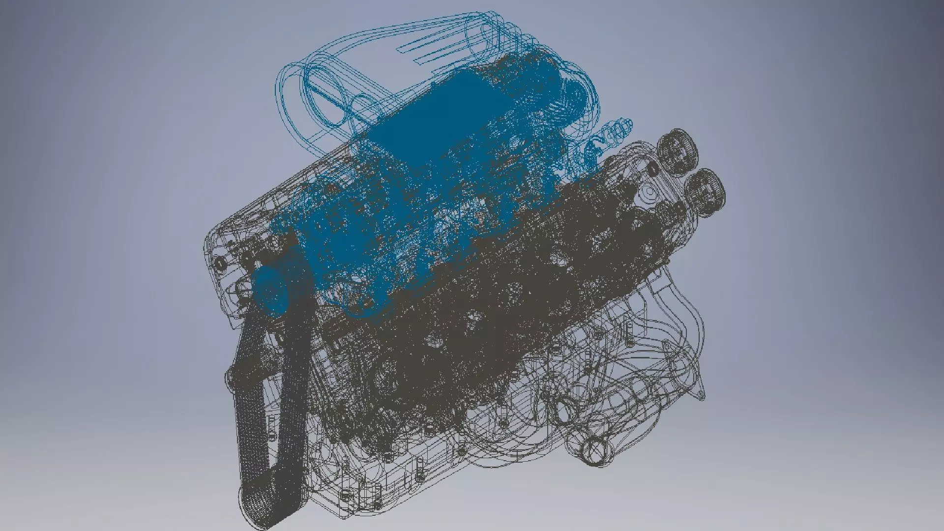 v12 engine 3D assembly 3D model_5