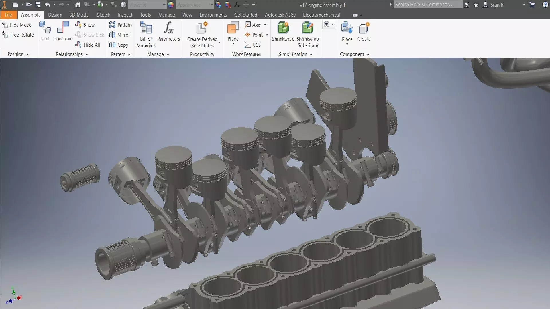 v12 engine 3D assembly 3D model_9
