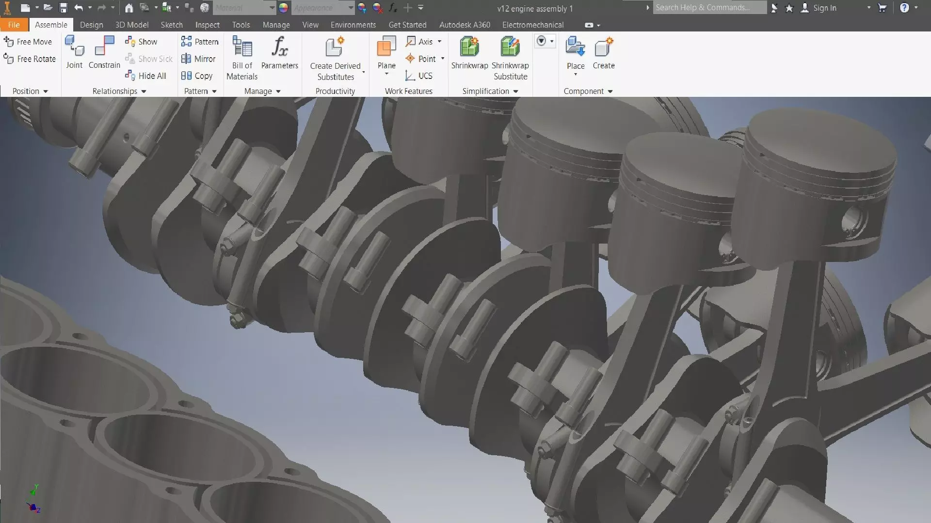v12 engine 3D assembly 3D model_13
