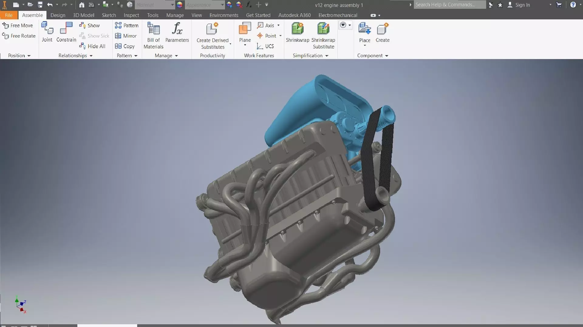 v12 engine 3D assembly 3D model_18