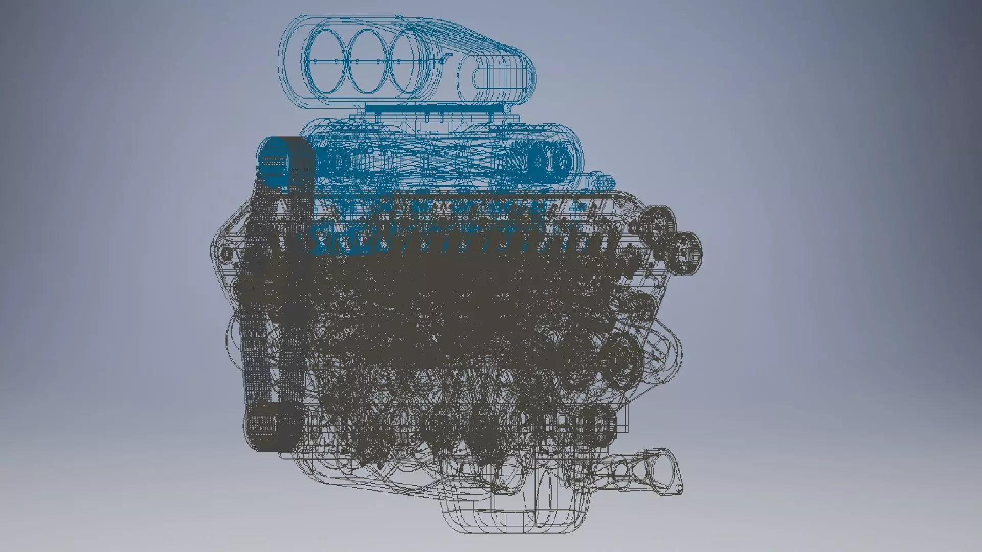 v12 engine 3D assembly 3D model_6