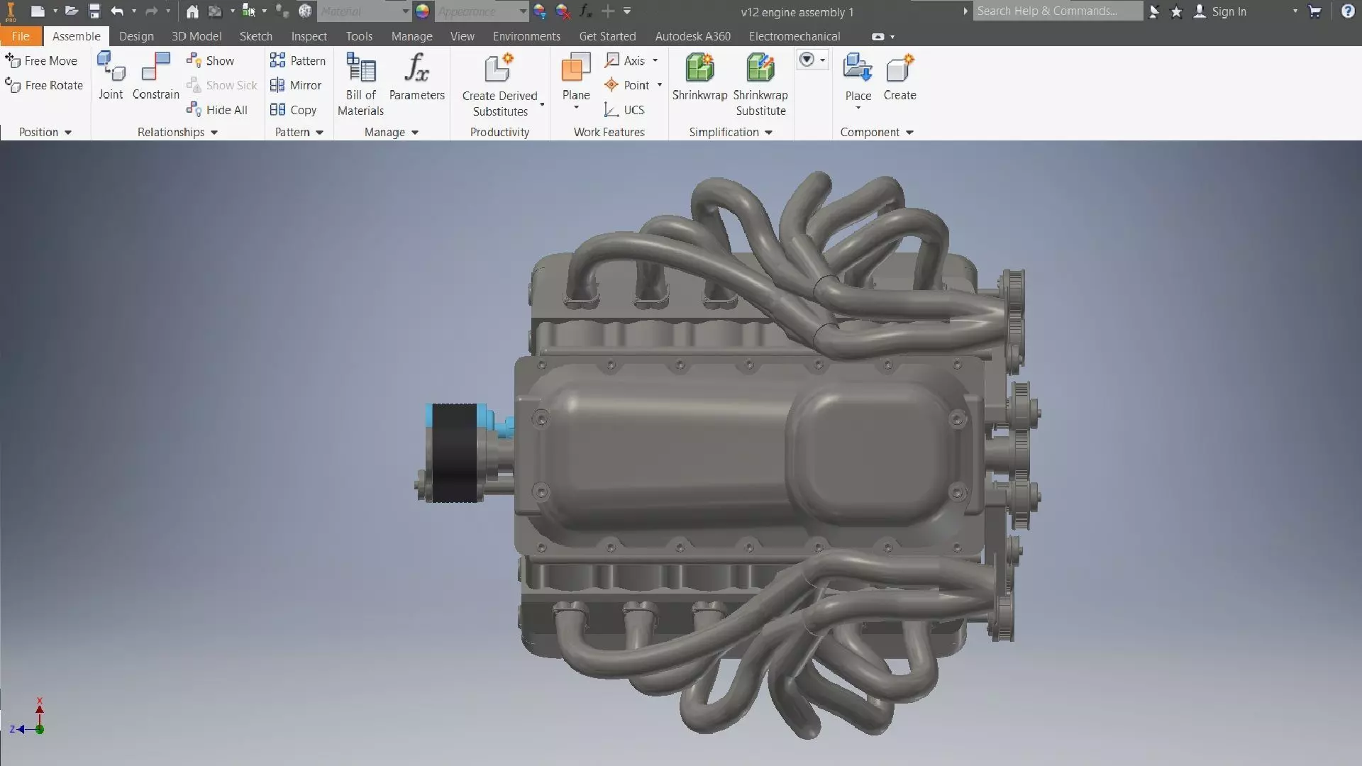 v12 engine 3D assembly 3D model_21