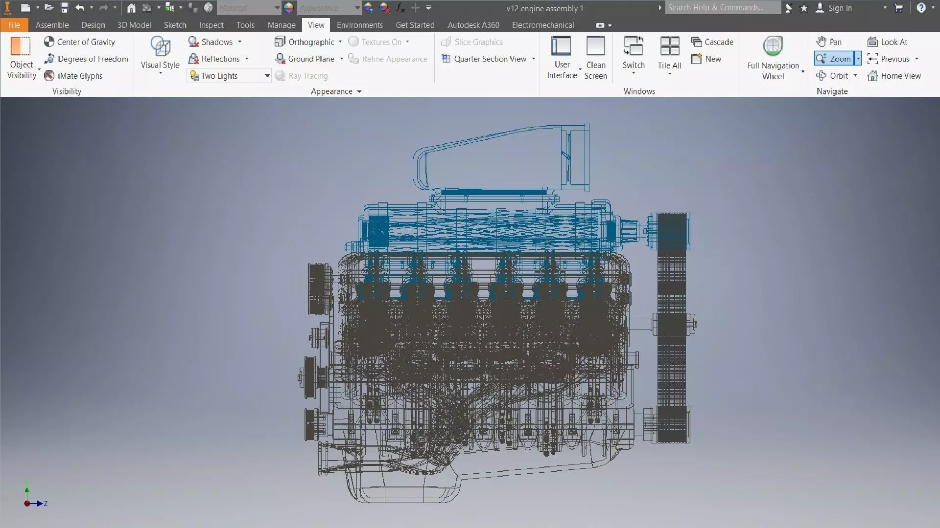 v12 engine 3D assembly 3D model_2