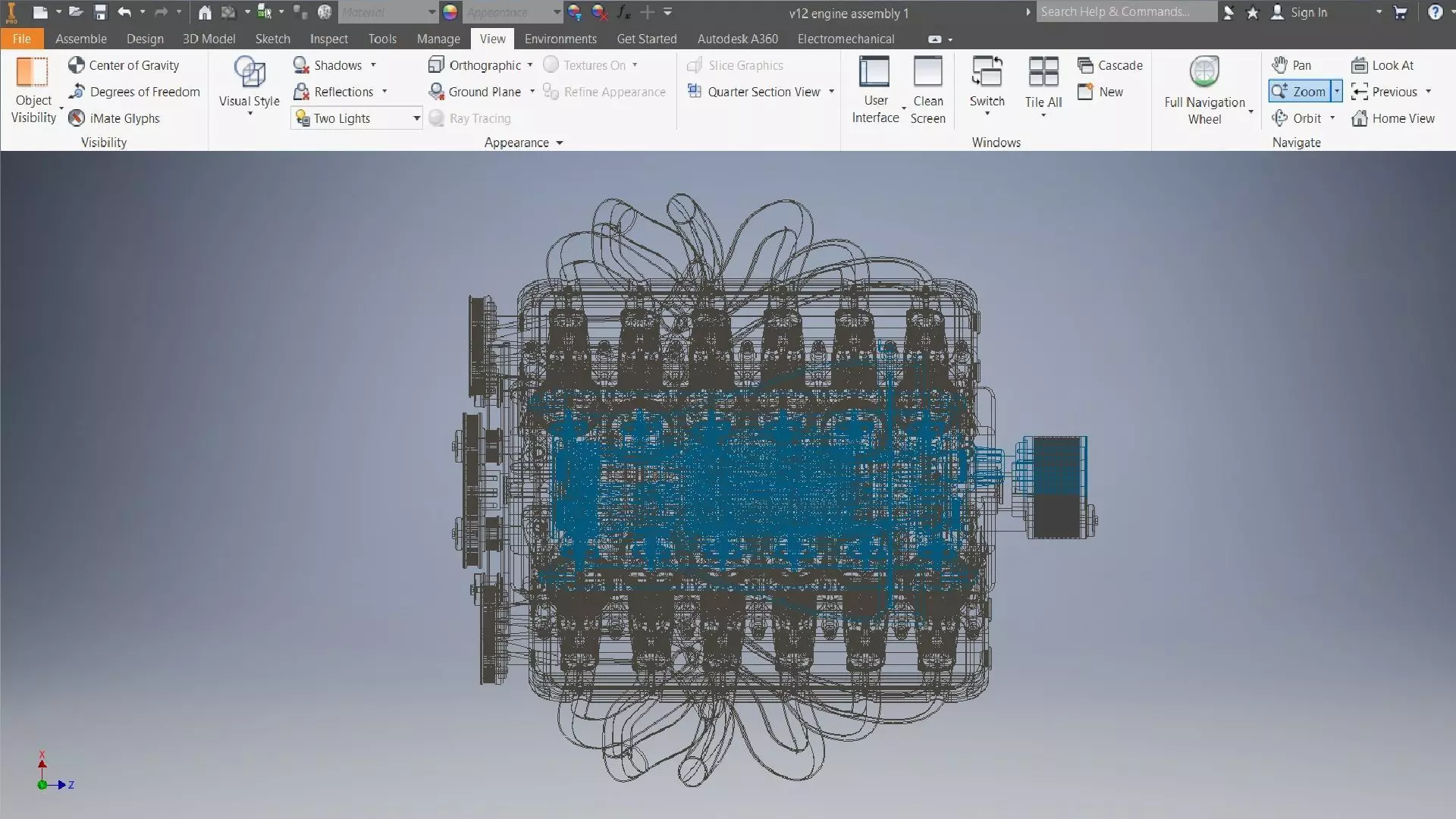 v12 engine 3D assembly 3D model_3