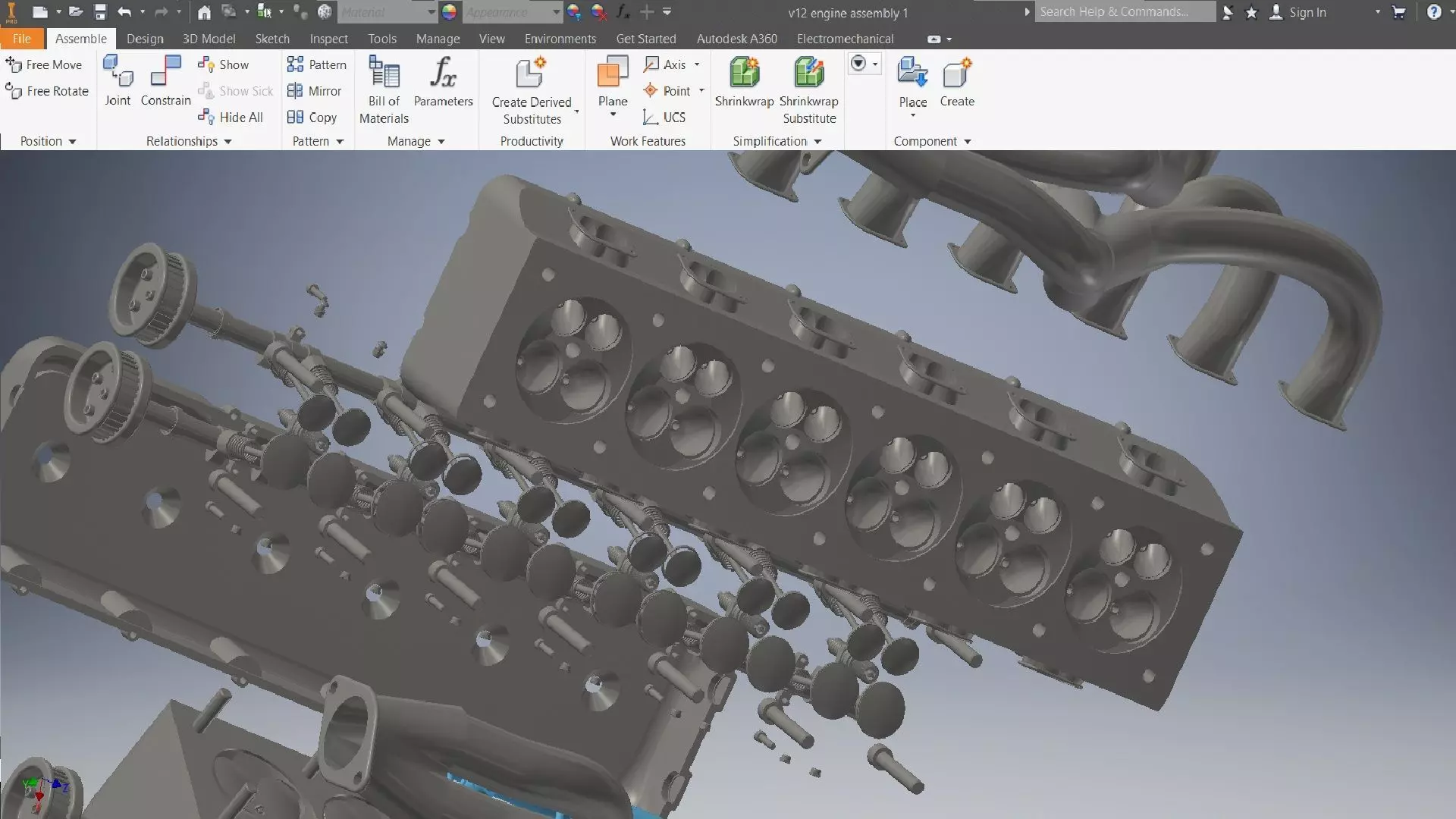 v12 engine 3D assembly 3D model_16