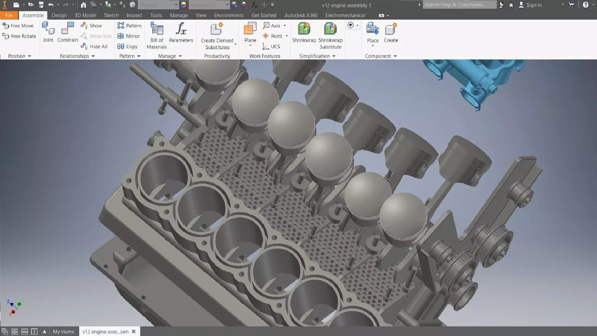 v12 engine 3D assembly 3D model_12