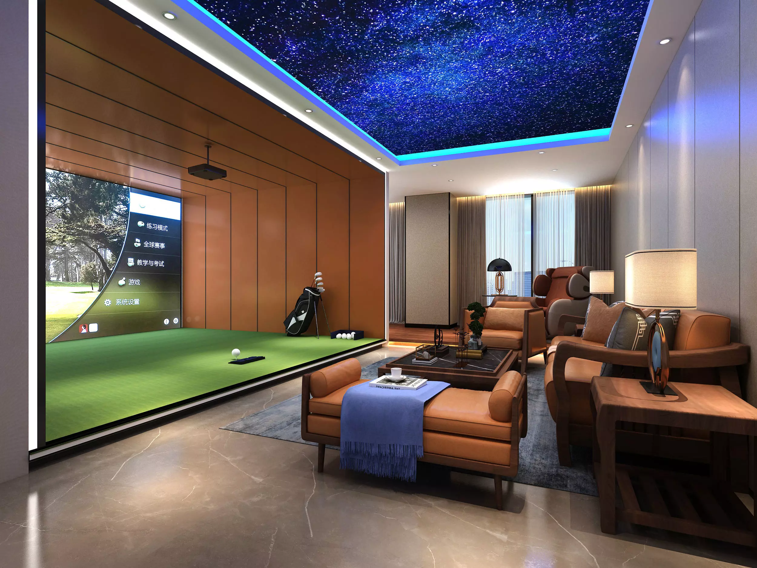 spin golf Low-poly 3D model_0