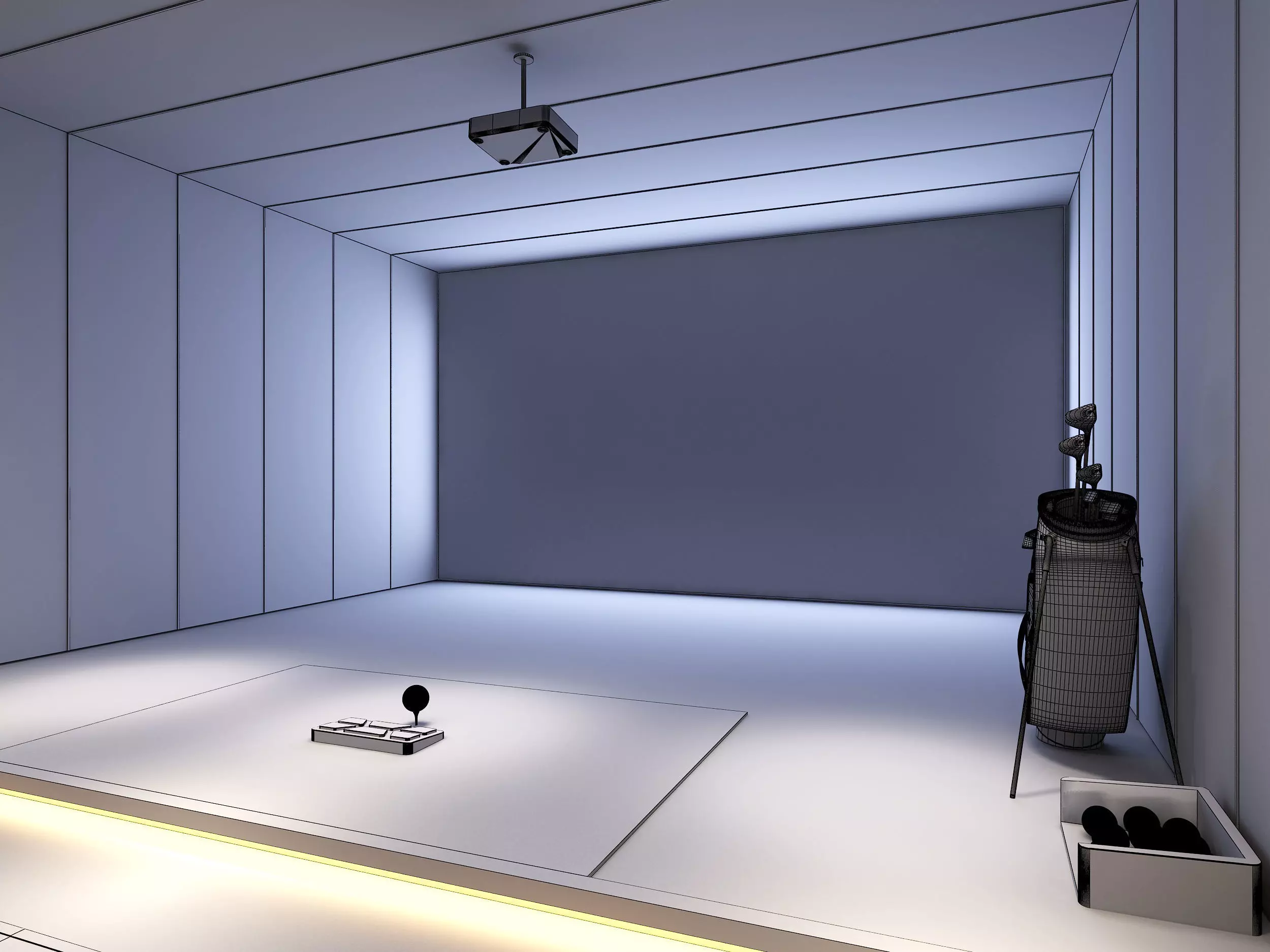 spin golf Low-poly 3D model_5