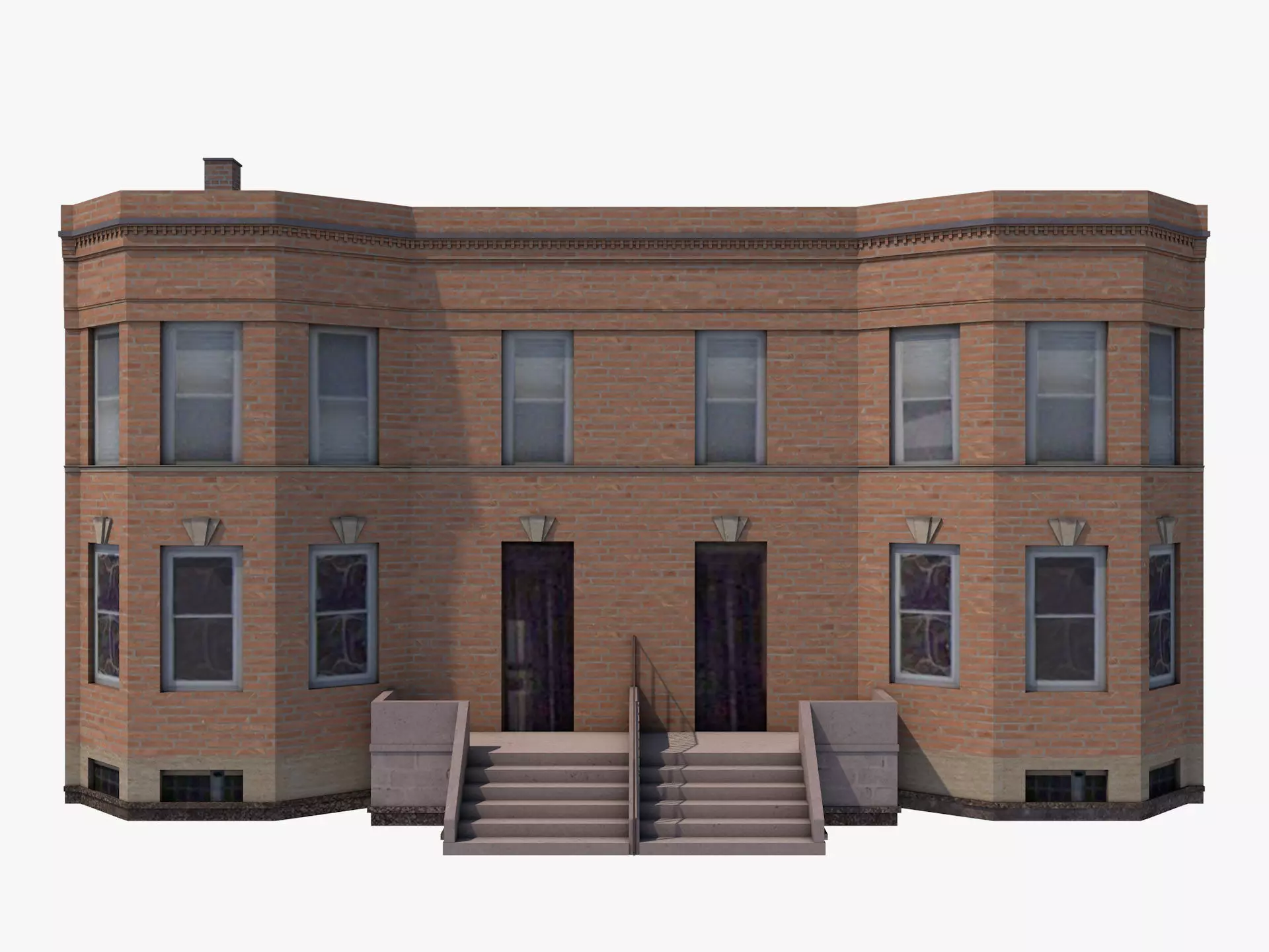 Chicago House Low-poly 3D model_2