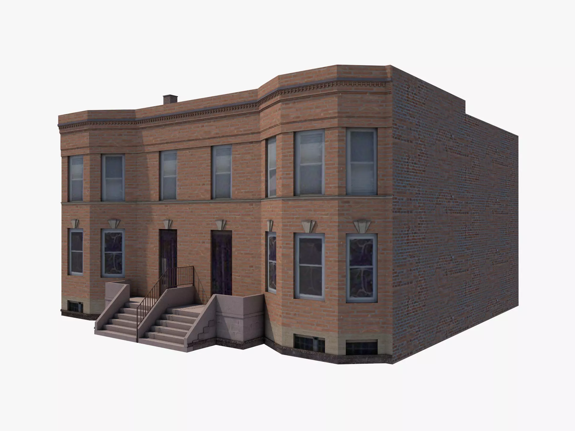 Chicago House Low-poly 3D model_1