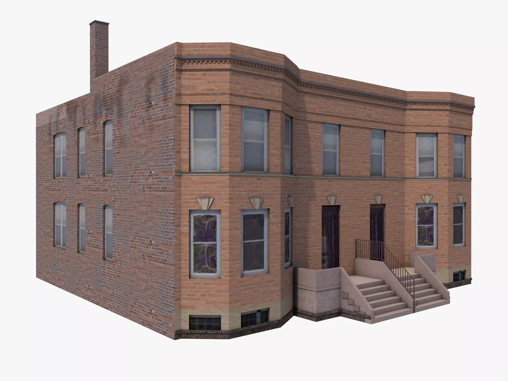 Chicago House Low-poly 3D model_0