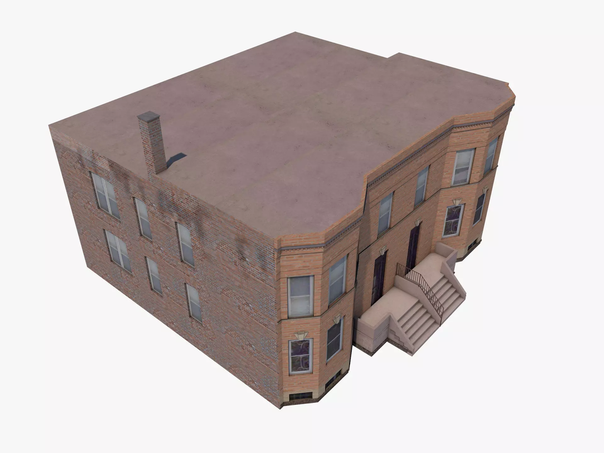 Chicago House Low-poly 3D model_3