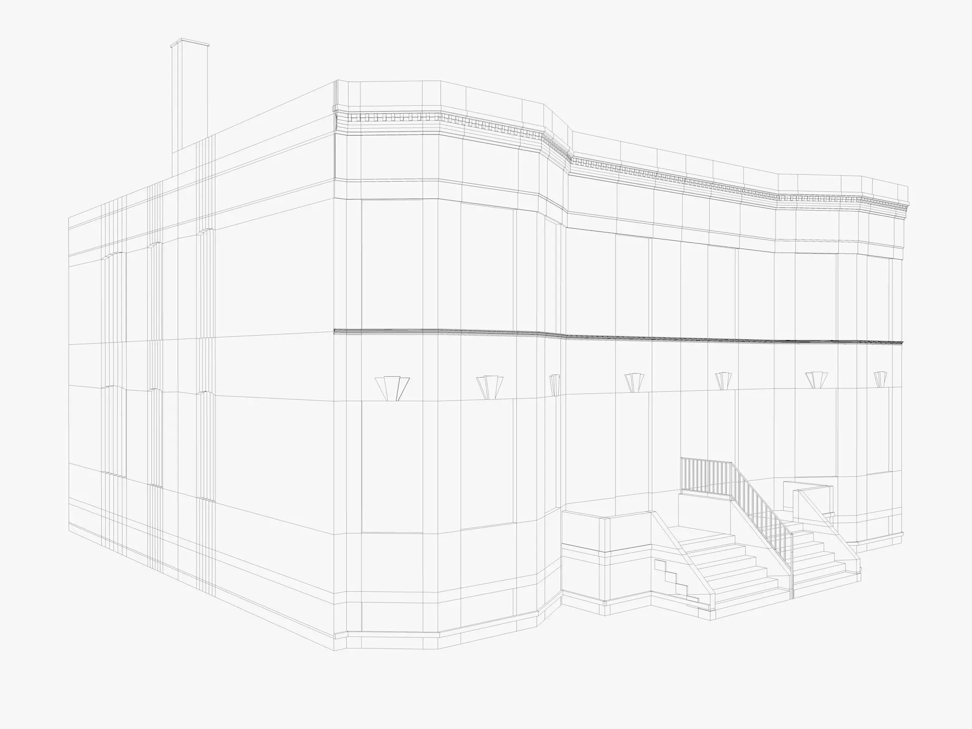 Chicago House Low-poly 3D model_5