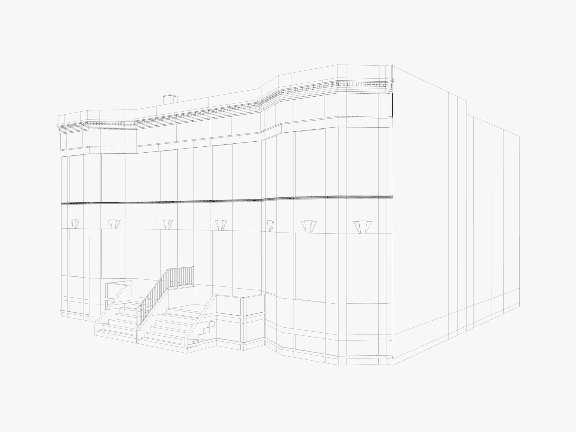 Chicago House Low-poly 3D model_6