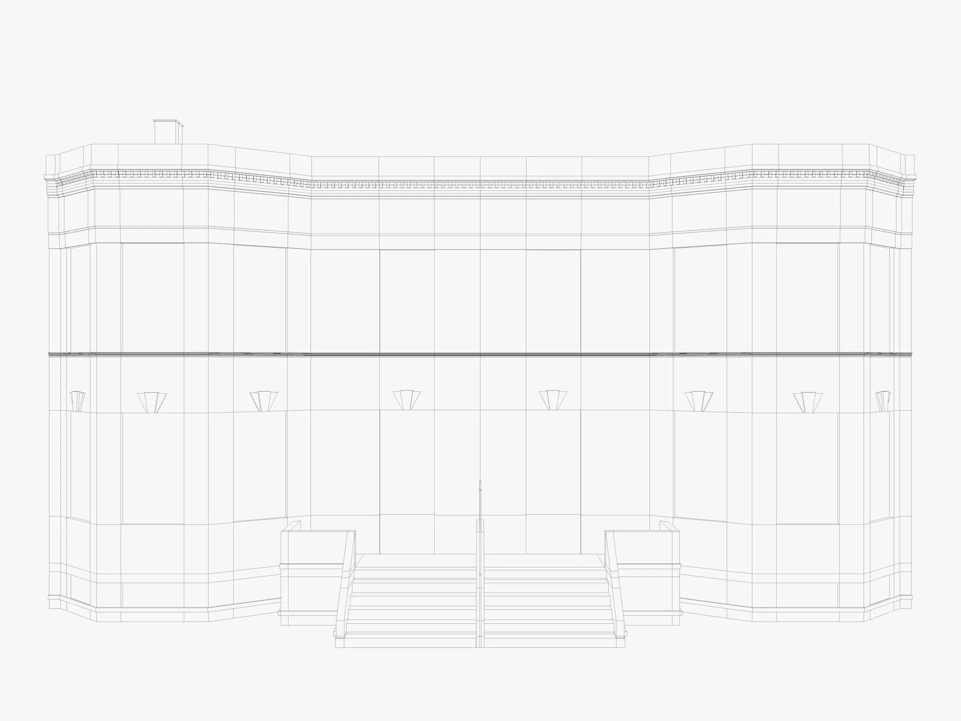 Chicago House Low-poly 3D model_7