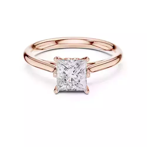 Solitaire 1CT Princess Cut Engagement Ring ALL SIZES STL Video