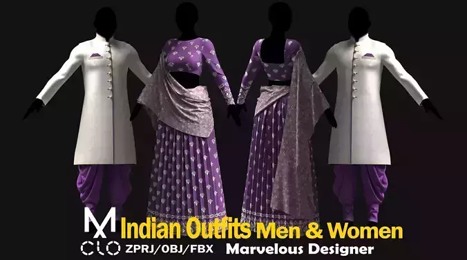 Women And Men Indian Outfits-B