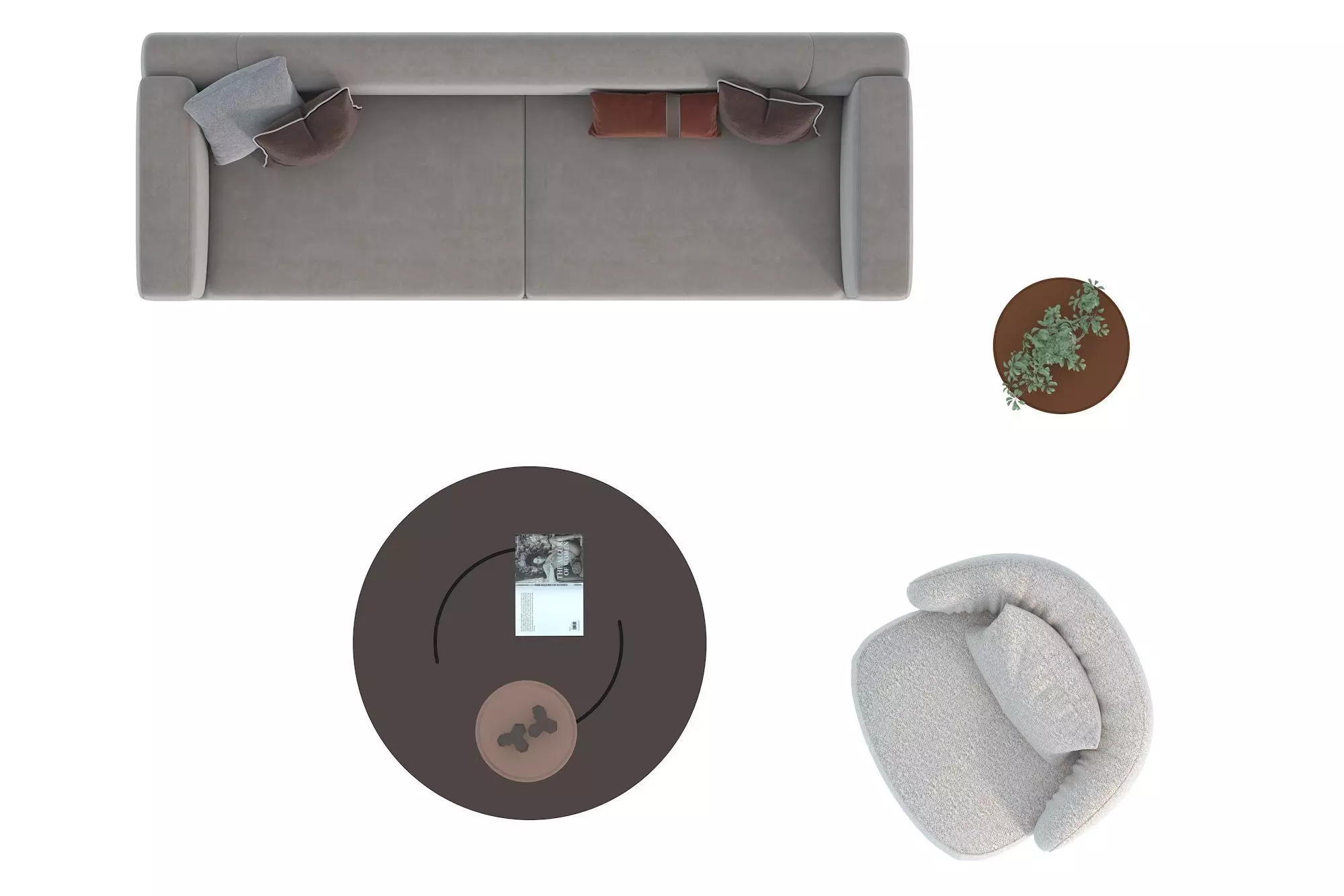 Fabric sofa set Free 3D model_3