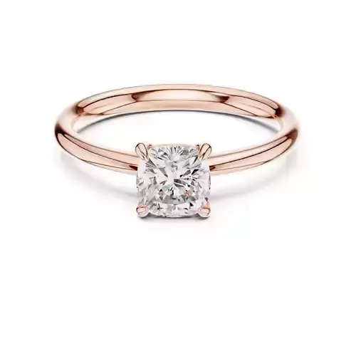 Solitaire Cushion Diamond Engagement Ring ALL SIZES STL Video