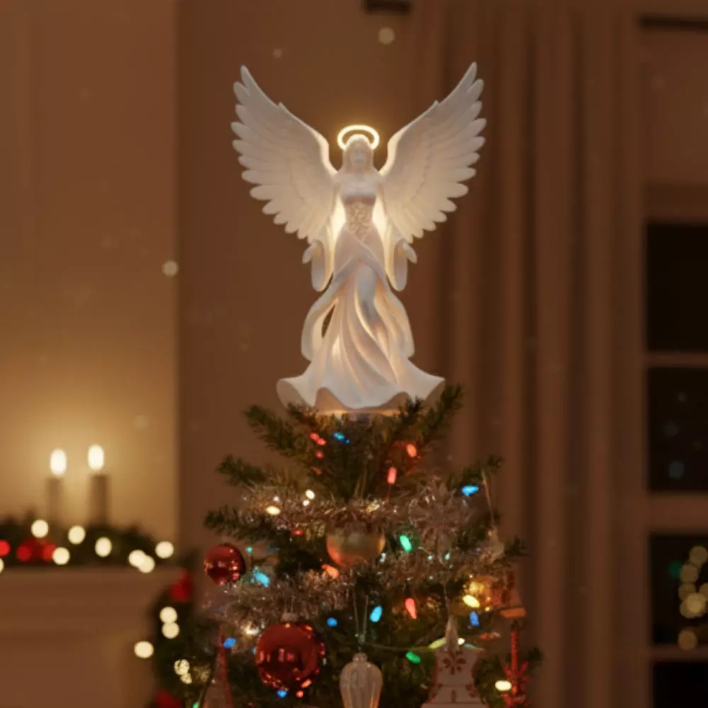 Christmas Angel Tree Topper  3D Printable STL 3D print model_0