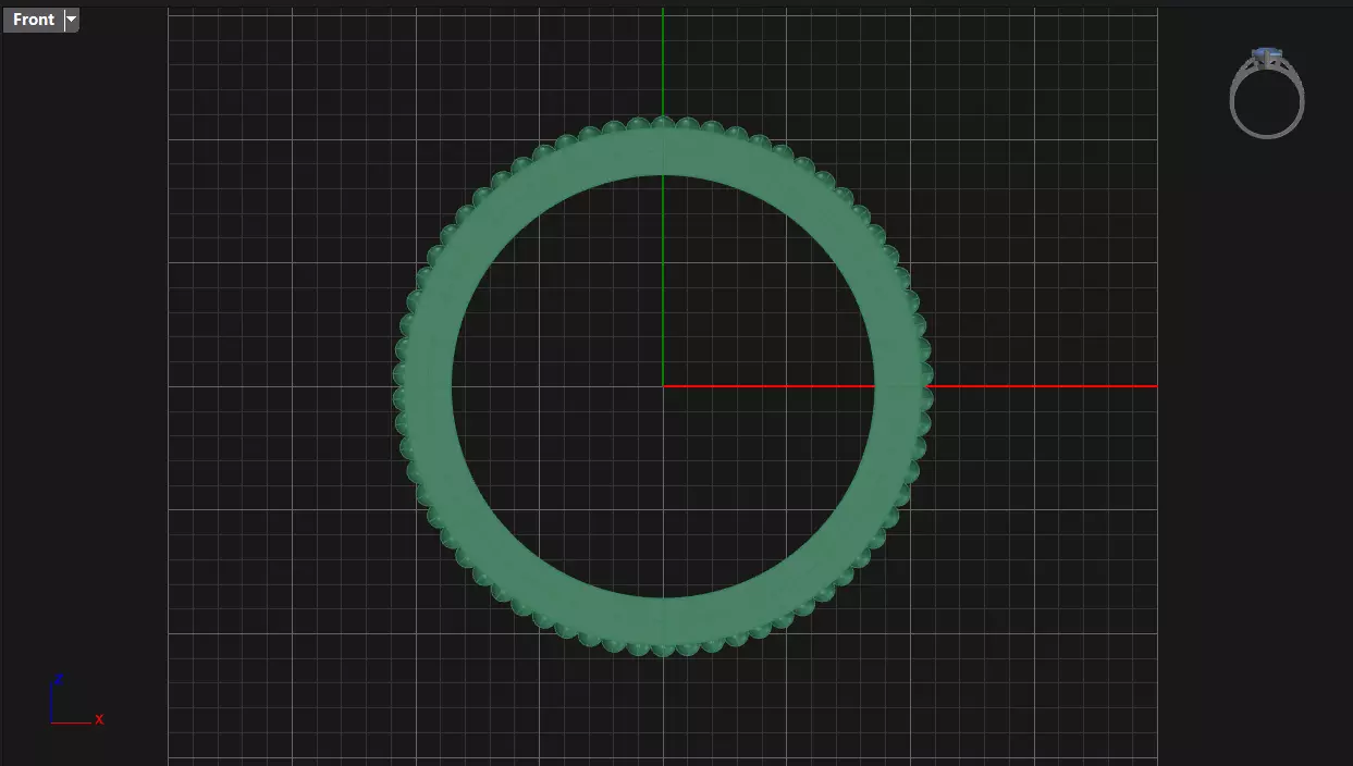 Channel Set Emerald cut eternity ring with bead N04 3725CT EU54 3D print model_7