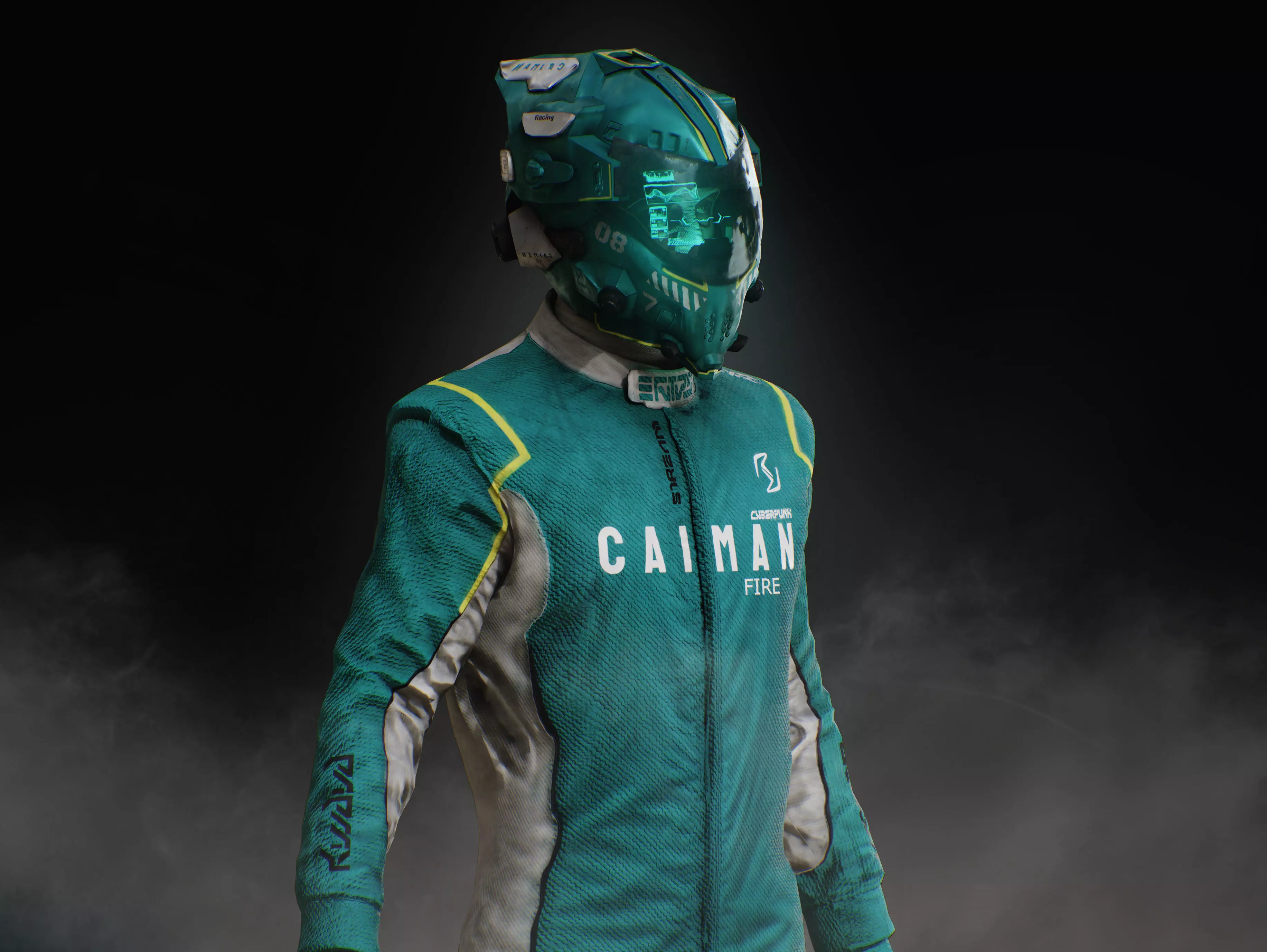 Sci Fi Racing Pilot Low-poly 3D model_8