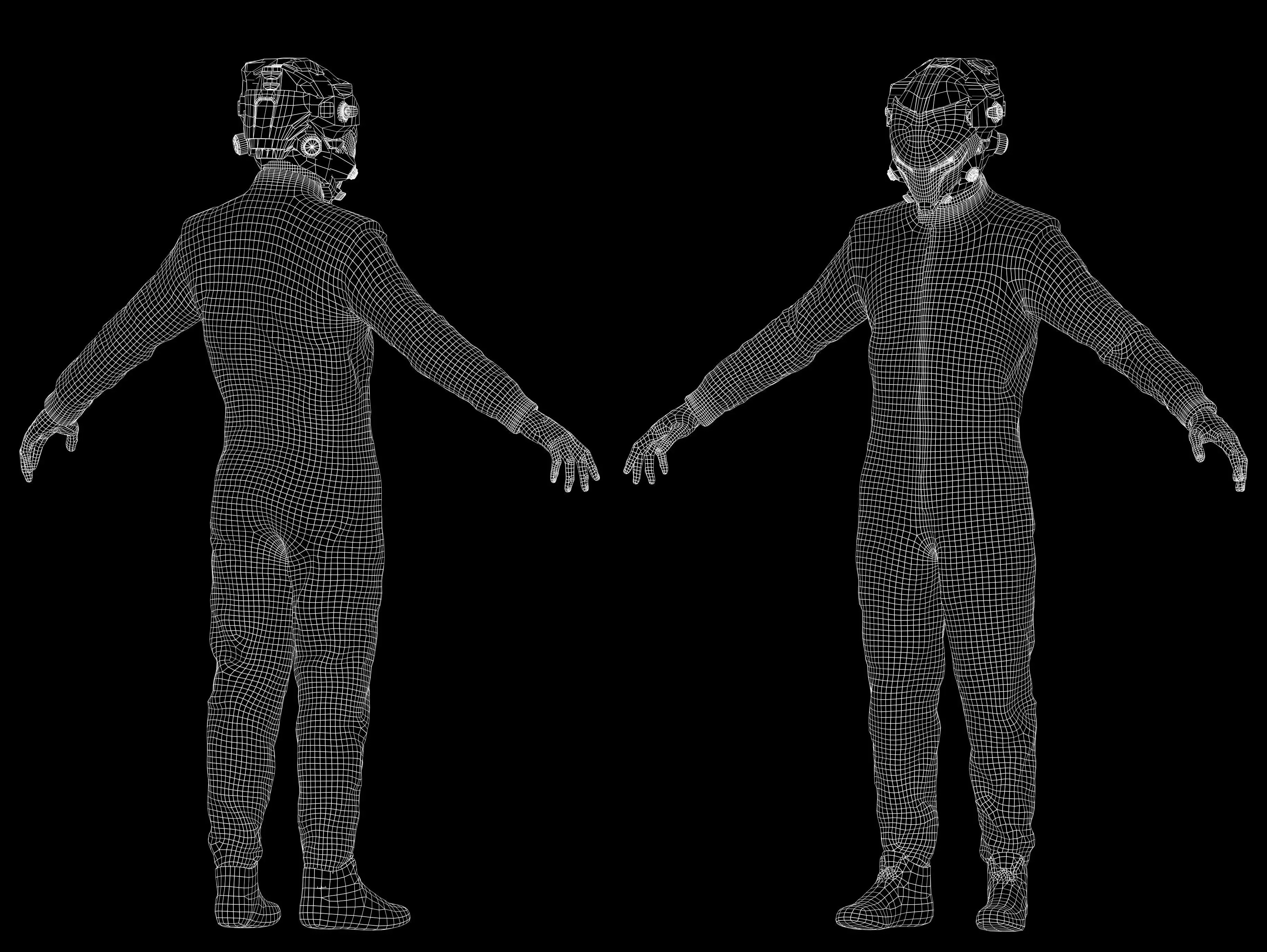 Sci Fi Racing Pilot Low-poly 3D model_10