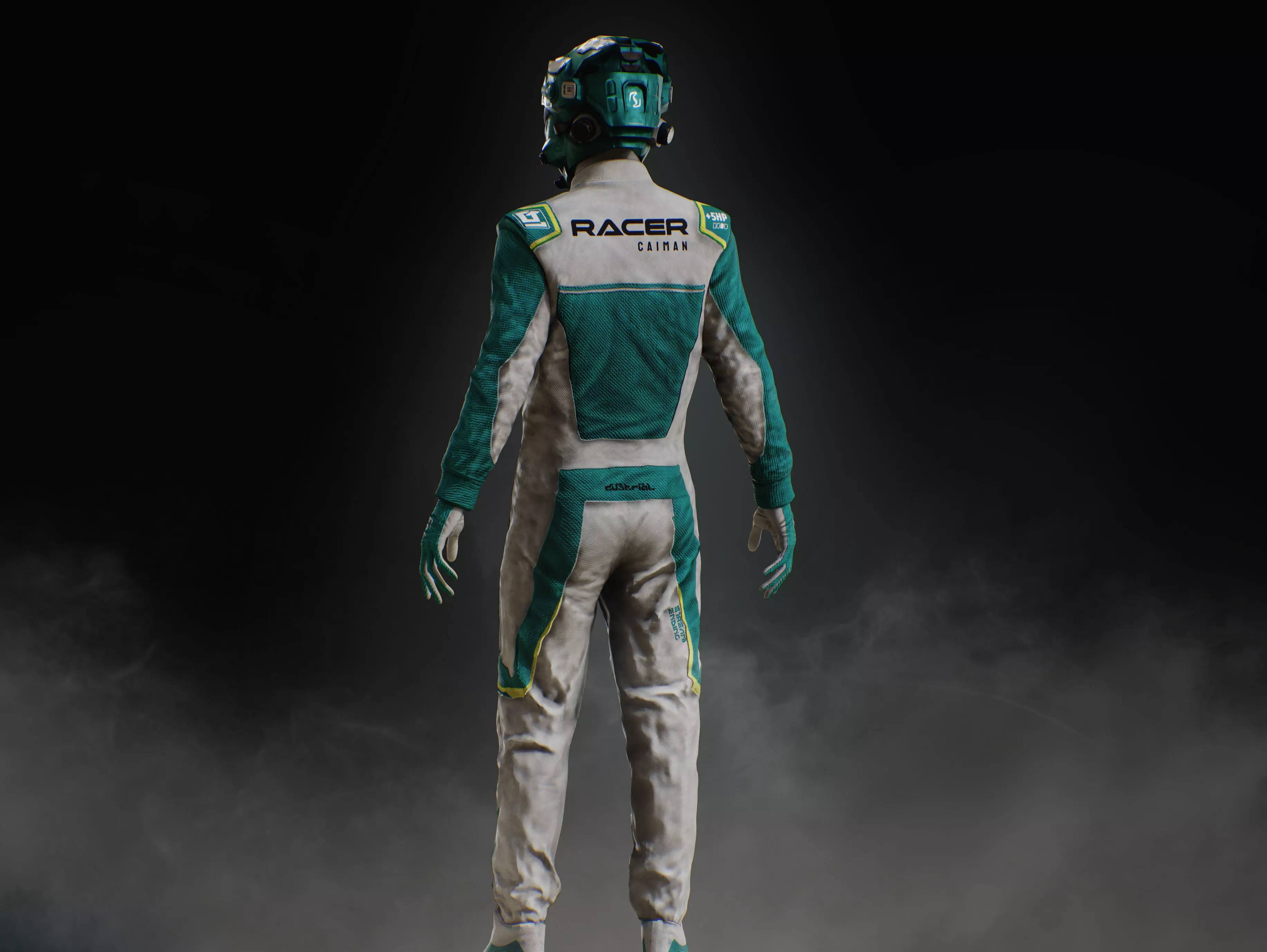 Sci Fi Racing Pilot Low-poly 3D model_5