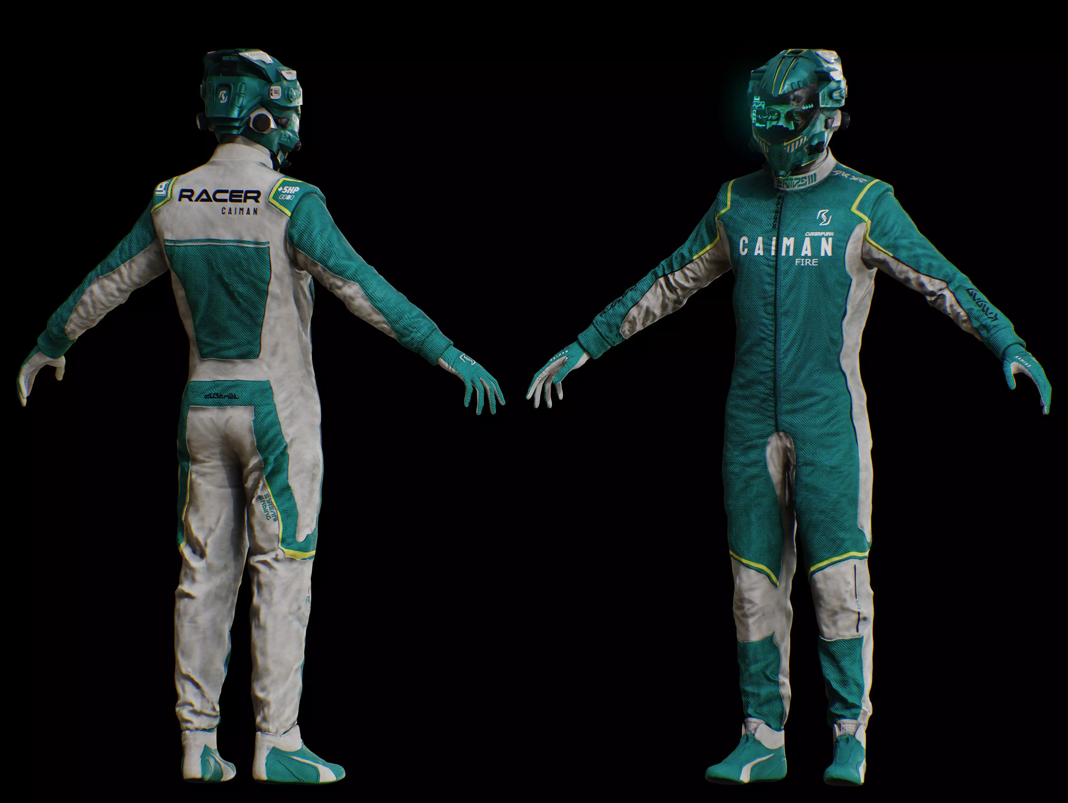 Sci Fi Racing Pilot Low-poly 3D model_9
