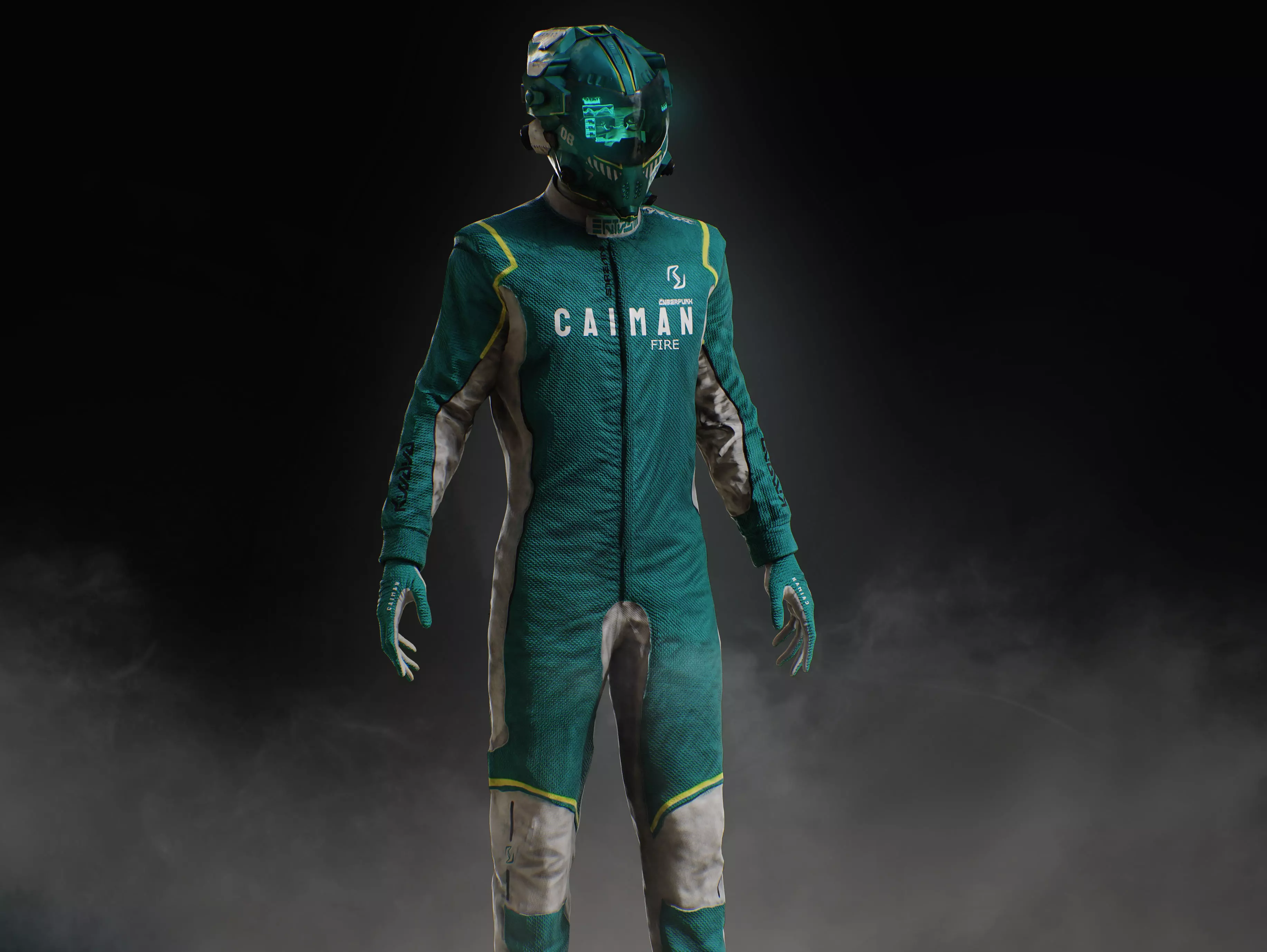 Sci Fi Racing Pilot Low-poly 3D model_3