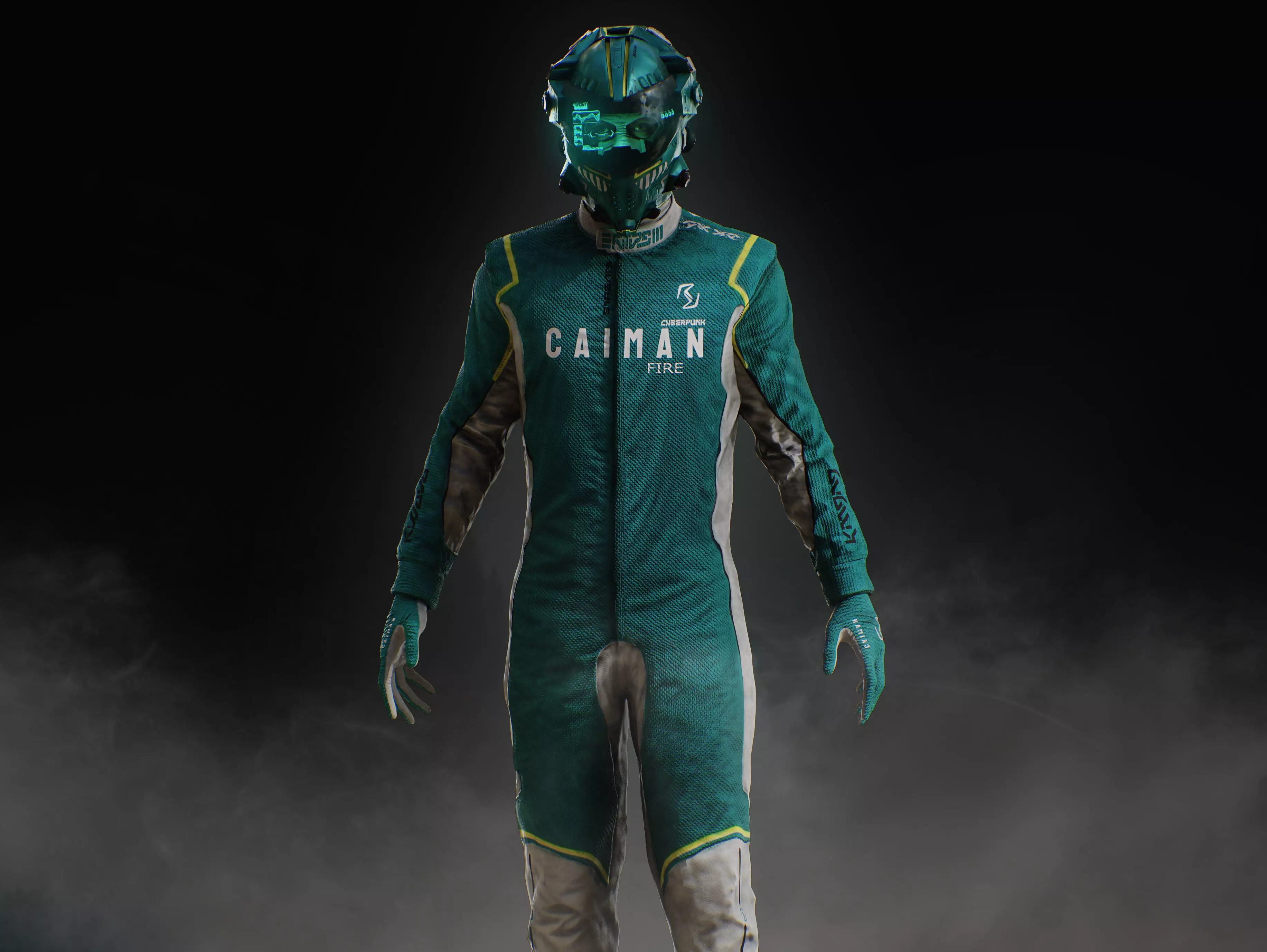 Sci Fi Racing Pilot Low-poly 3D model_2