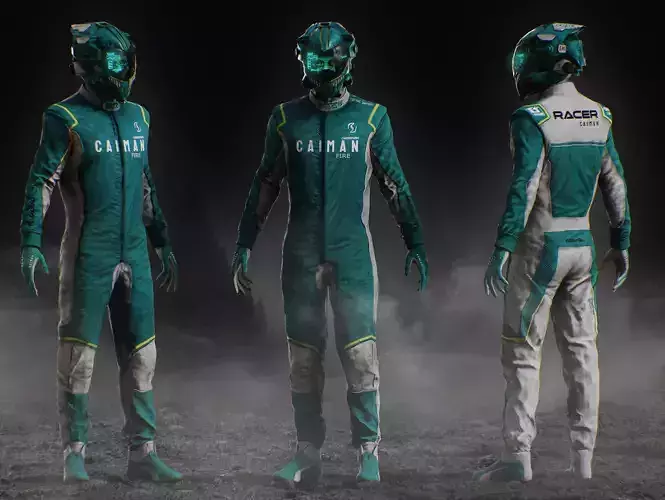 Sci Fi Racing Pilot Low-poly 3D model Sci Fi Racing Pilot Low-poly 3D model