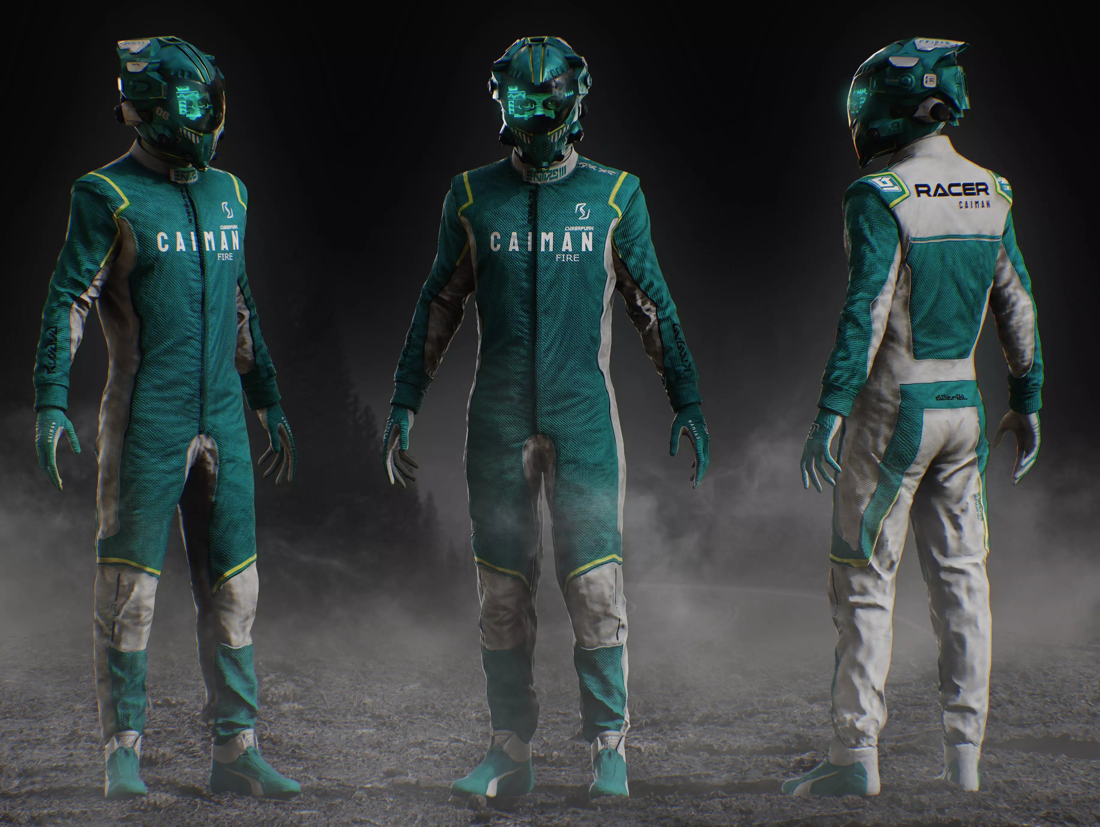 Sci Fi Racing Pilot Low-poly 3D model_0