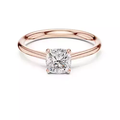 4 Prong Cushion Cut Solitaire Wedding Ring ALL SIZES STL Video