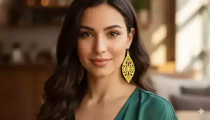 Elegant Floral Teardrop Earrings Jewelry Art Pendants