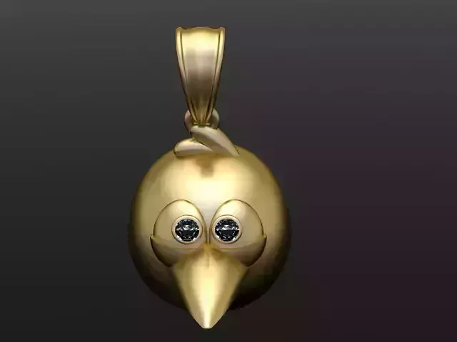 Cute Bird Face Pendant 3D printable Model