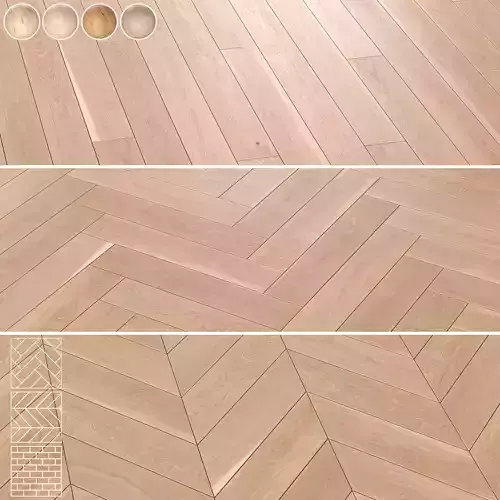 Boen Oak Parquet Flooring - 5 Layouts and  4 Colors - 4K