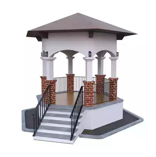 Classic Town Gazebo Pavilion   PBR 3D Model Blender Cycles 4K