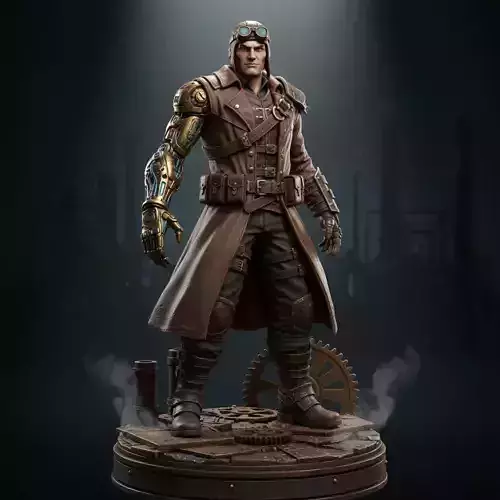 Anime Clock Mechanical Man Figurine STL