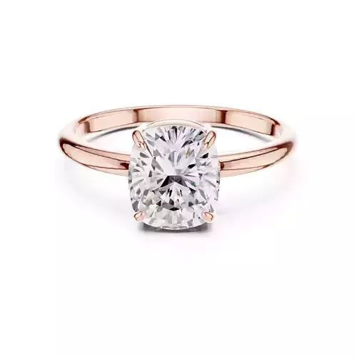 Solitaire Elongated Cushion Cut Wedding Ring ALL SIZES STL Video