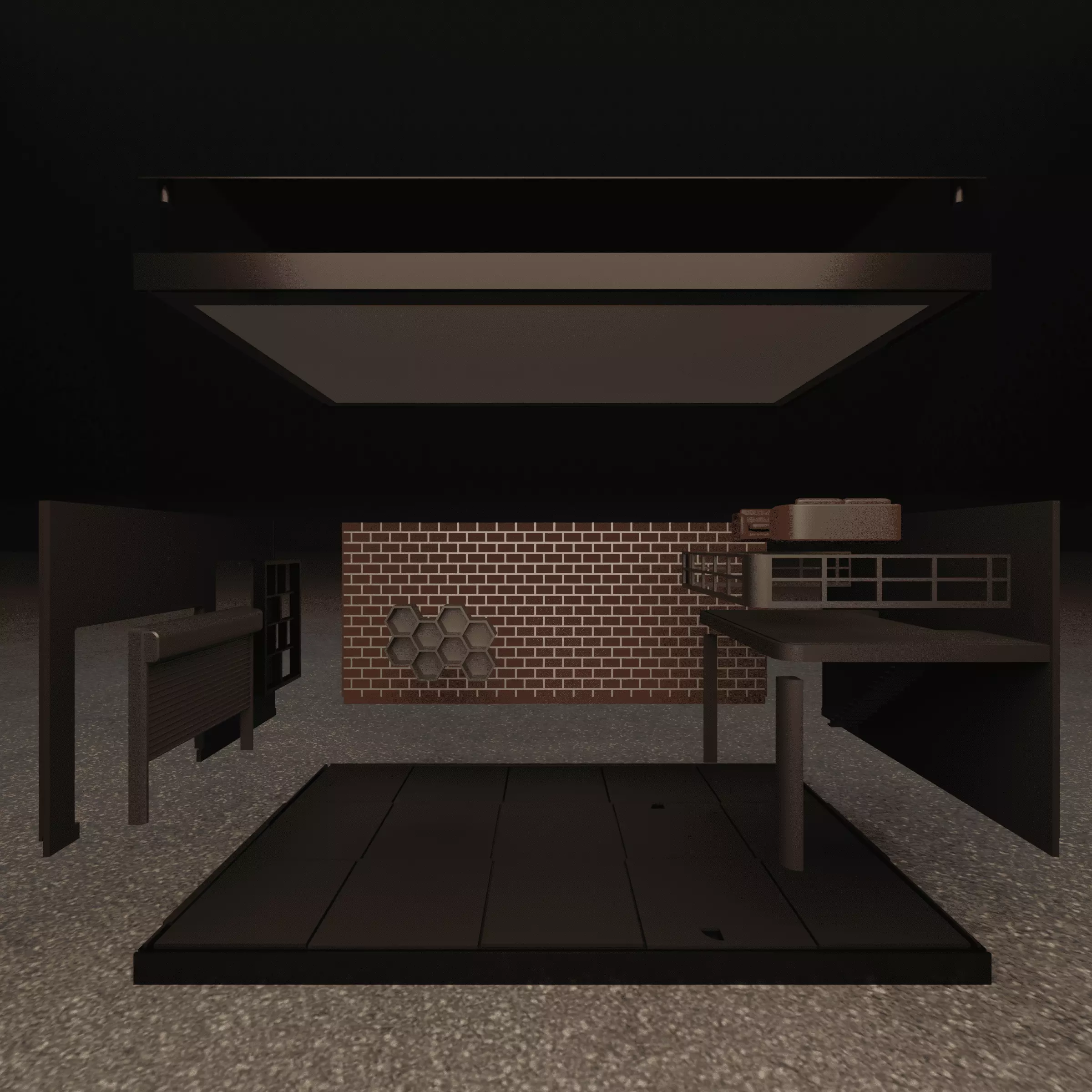 Modular Industrial Garage 1 64 Scale Diorama LED Ready 3D Print 3D print model_6