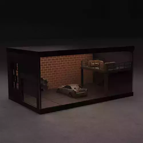 Modular Industrial Garage 1 64 Scale Diorama LED Ready 3D Print