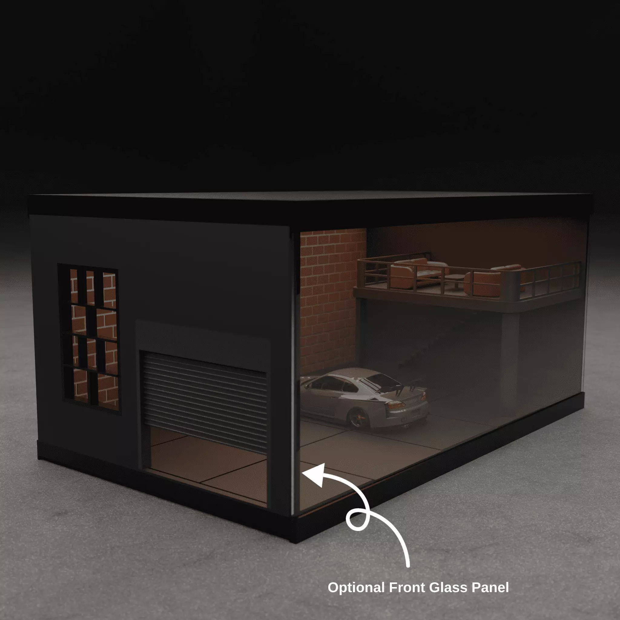 Modular Industrial Garage 1 64 Scale Diorama LED Ready 3D Print 3D print model_7