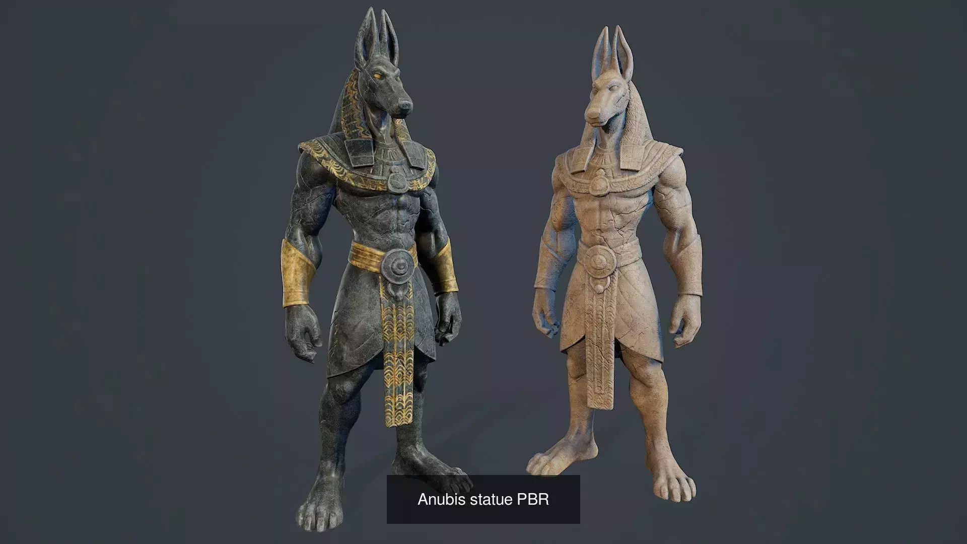 Egyptian statues PBR V1 3D Model Collection_2