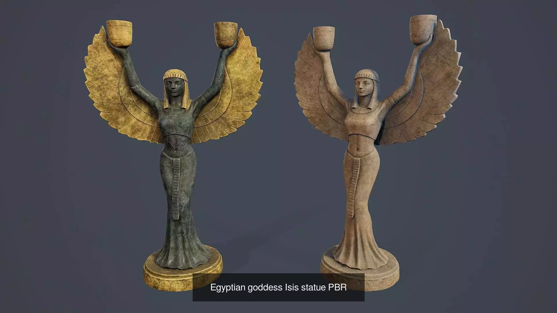 Egyptian statues PBR V1 3D Model Collection_5