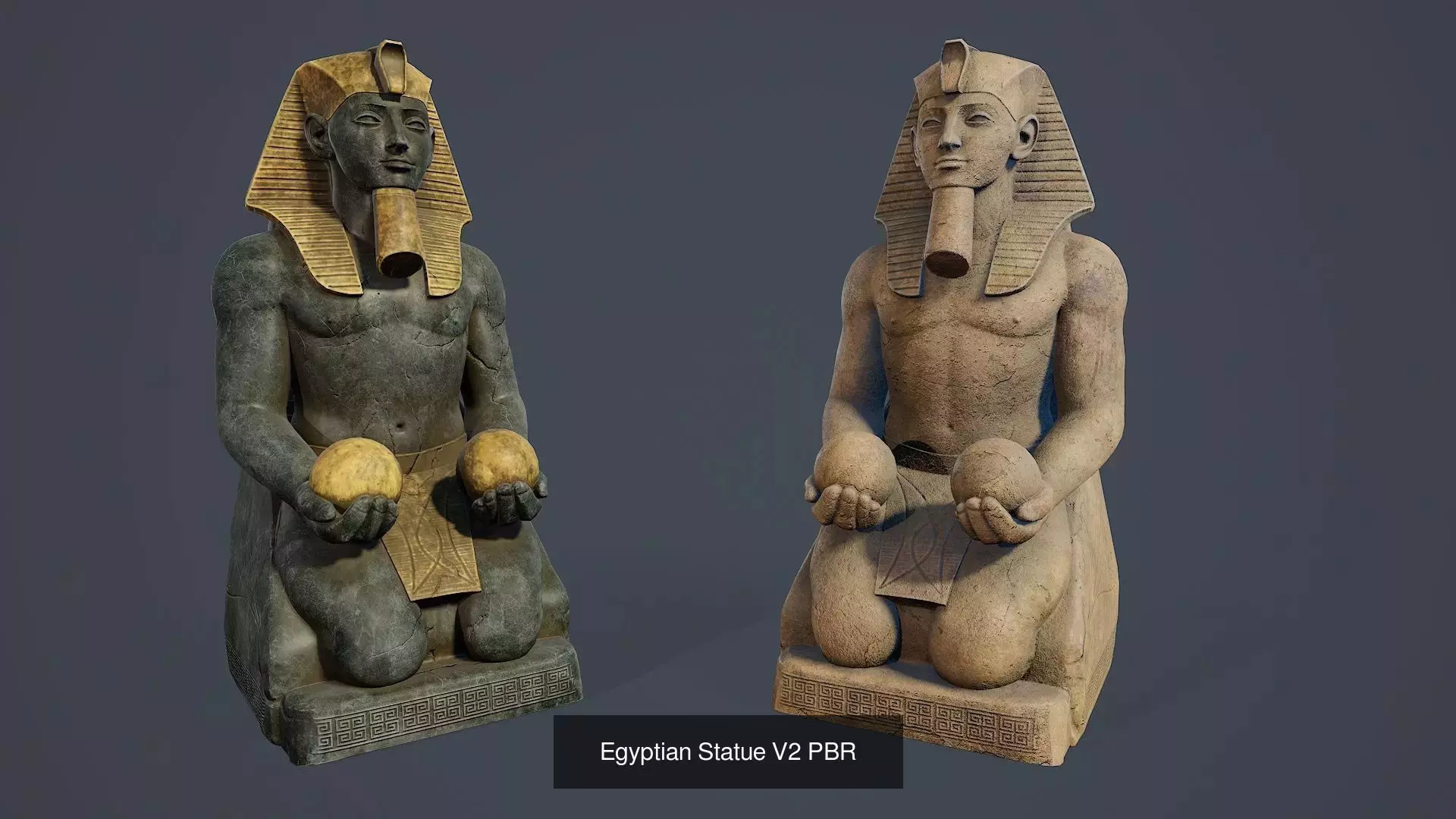 Egyptian statues PBR V1 3D Model Collection_4