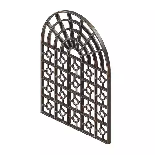 Rusty Iron Arch Window Grill 3D model