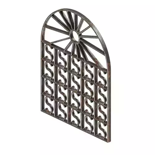 Rusty Steel Arch Window Grill 3D model