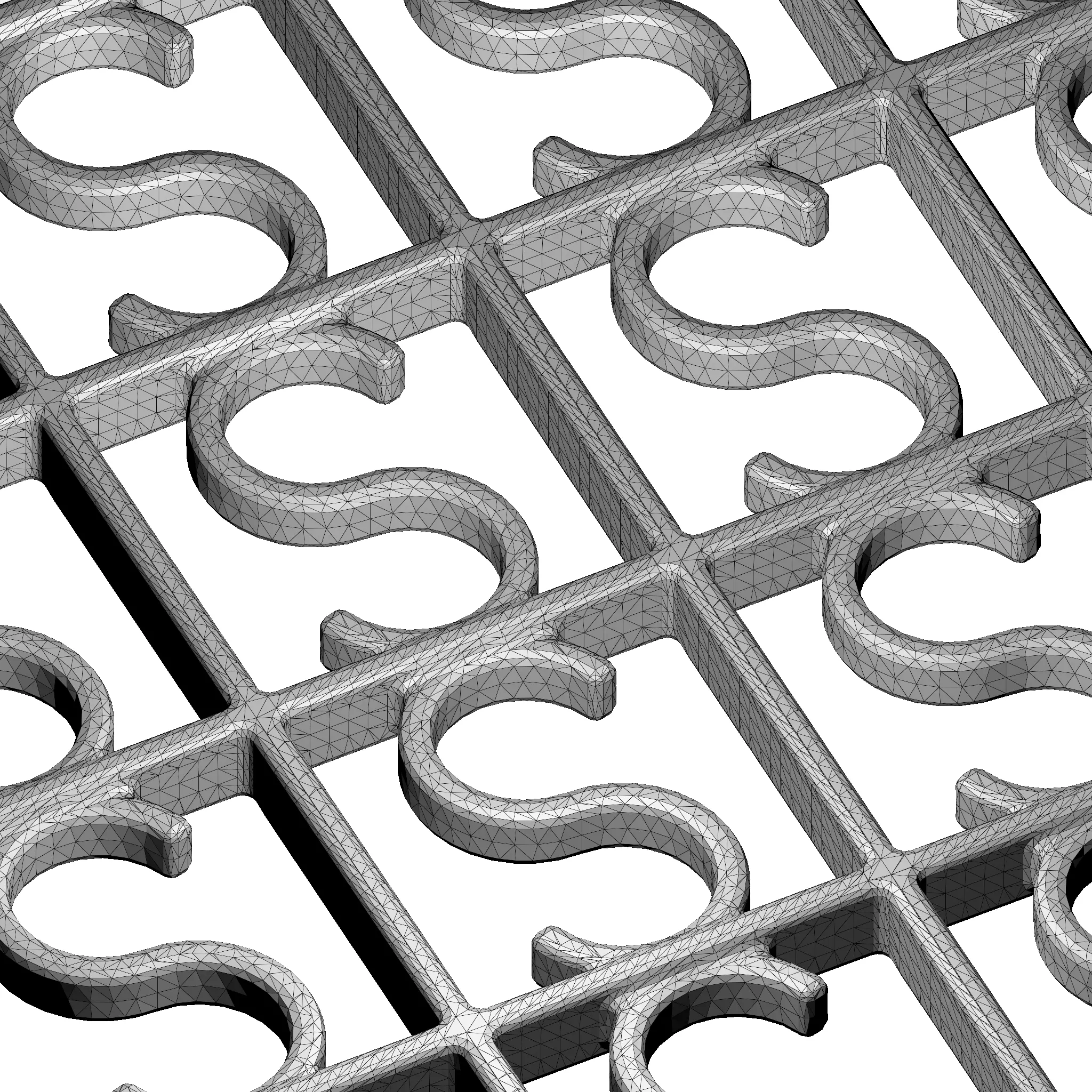 Rusty Steel Arch Window Grill 3D model_6