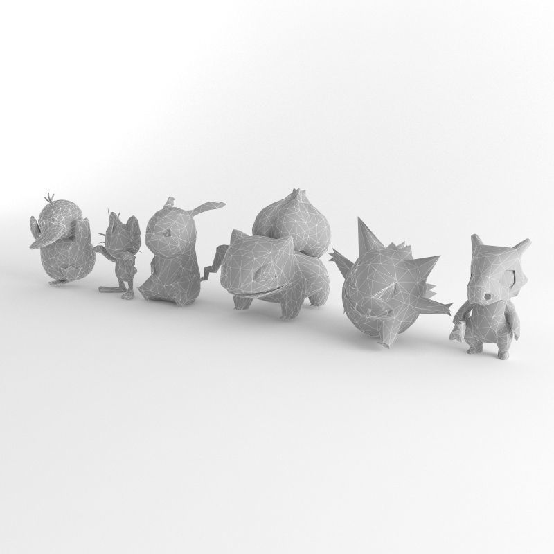 Pokemon Low Poly Game Ready Pack Pikachu Balbasaur and more Low-poly 3D model_2